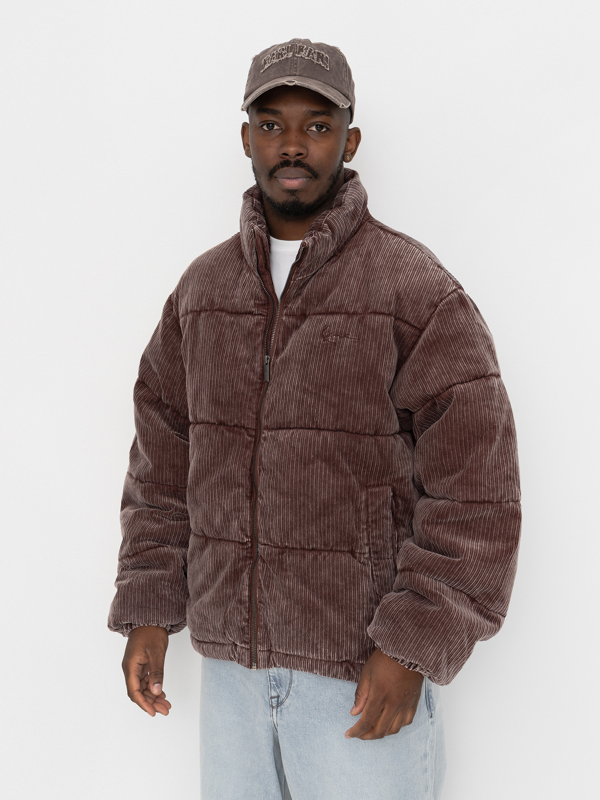 Bunda Karl Kani Signature Corduroy Puffer (dark brown)
