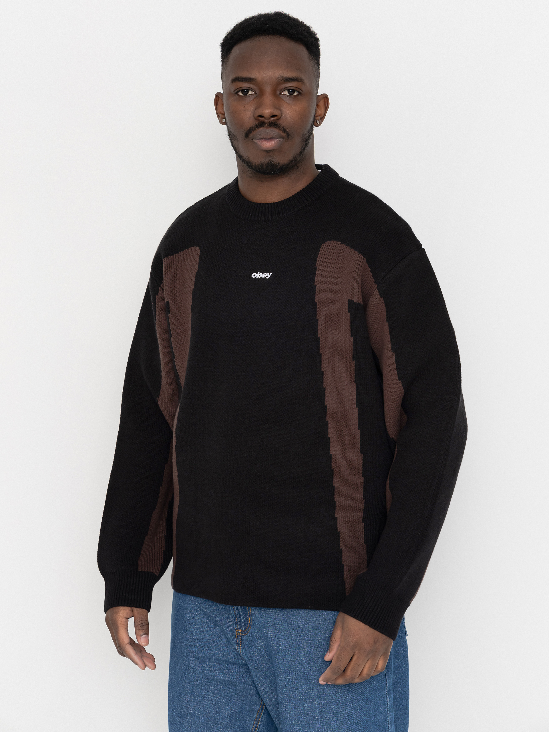 Svetr OBEY Brann (digital black multi)
