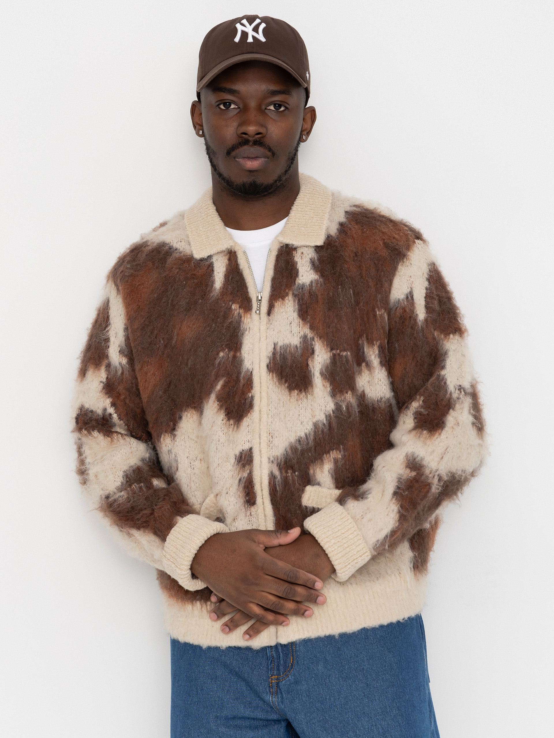 Svetr OBEY Cow Pattern Zip (cow multi)
