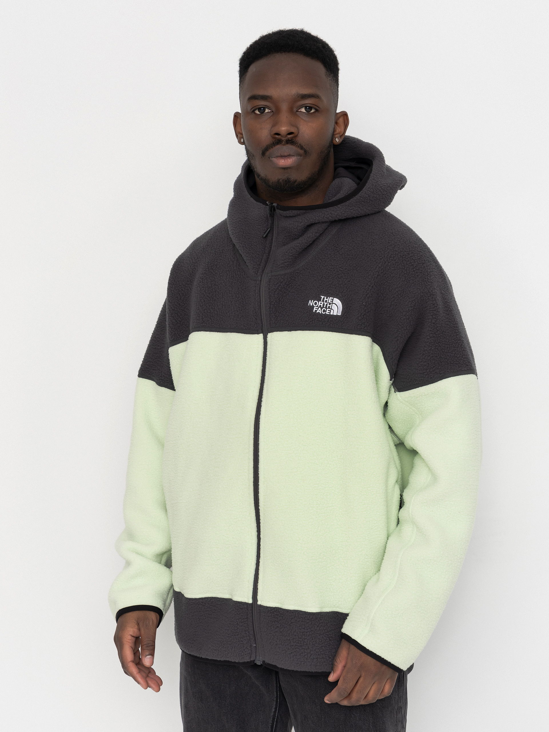 Mikina The North Face Nse Full Zip Mask Fleece (calcified lime/anthraci)