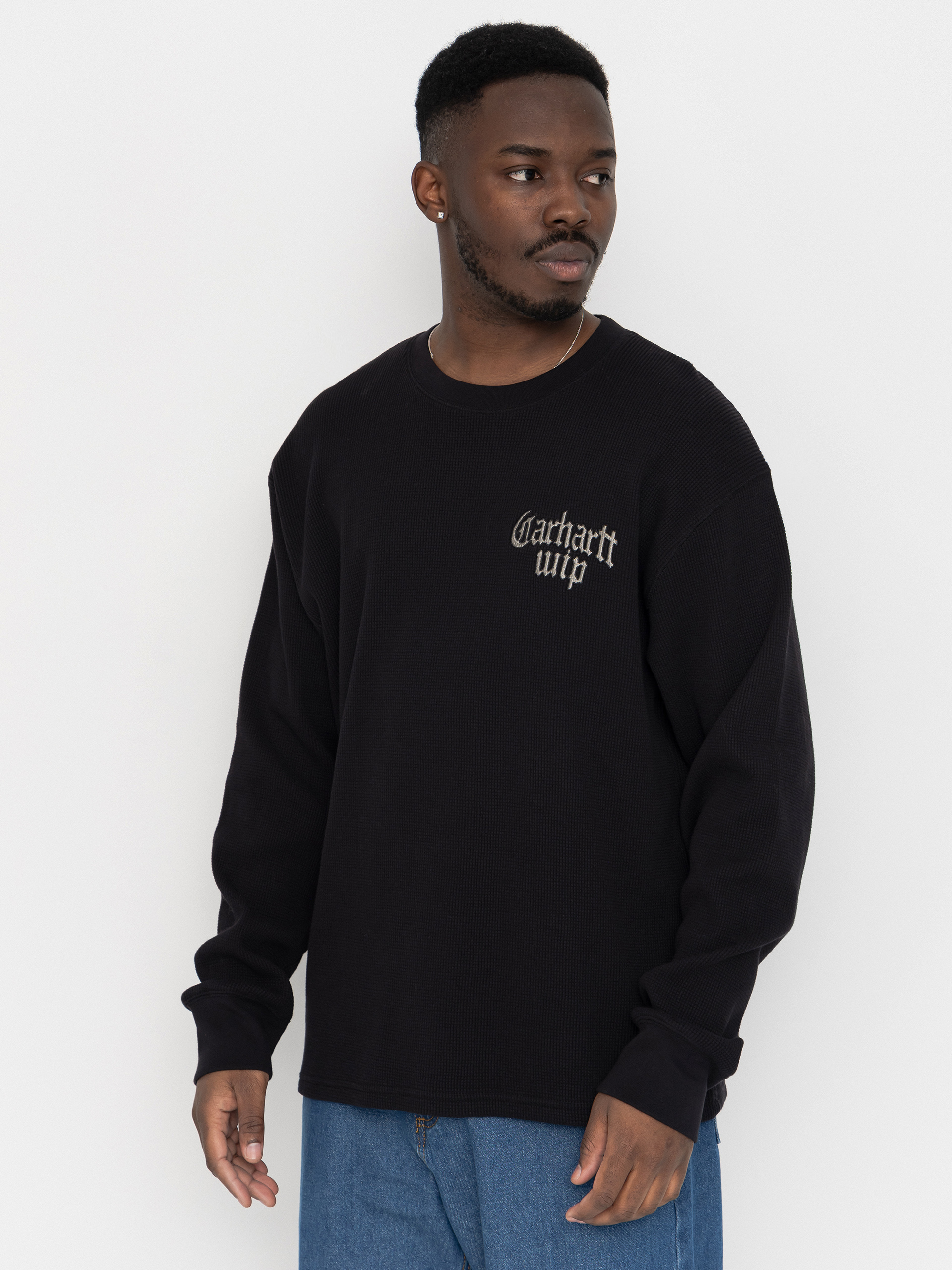 Triko Carhartt WIP Blackletter Waffle (black/white)