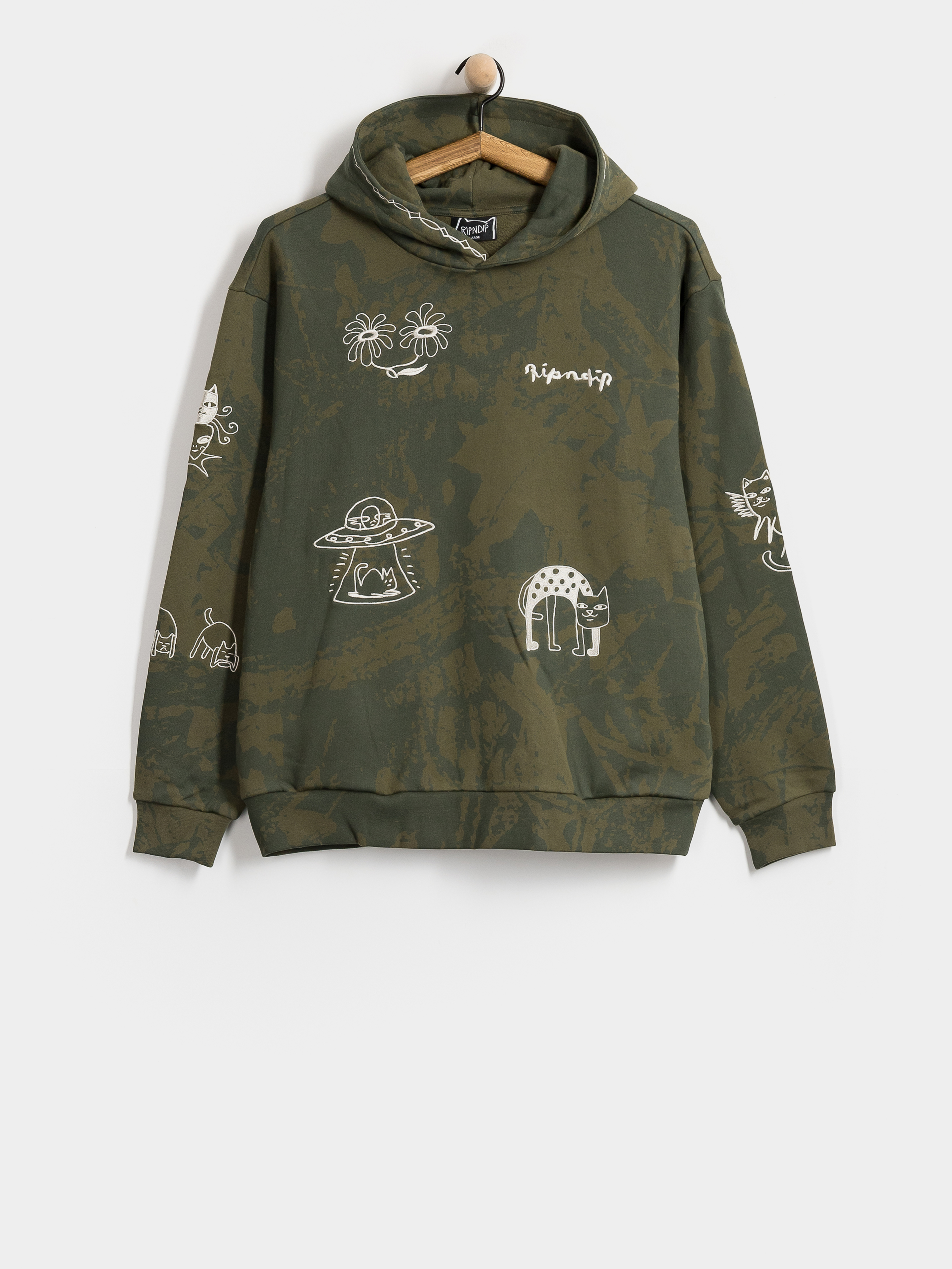 Mikina s kapucí RipNDip Blonded HD (forest camo)
