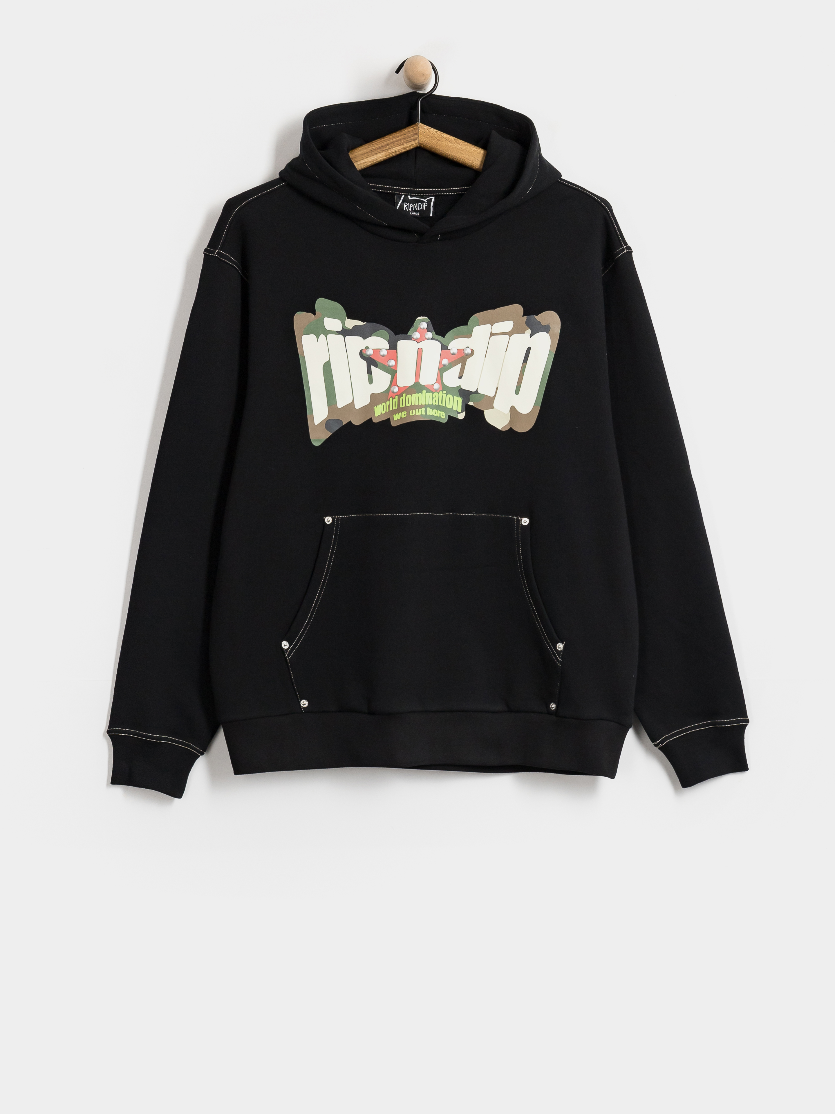 Mikina s kapucí RipNDip World Domination HD (black)