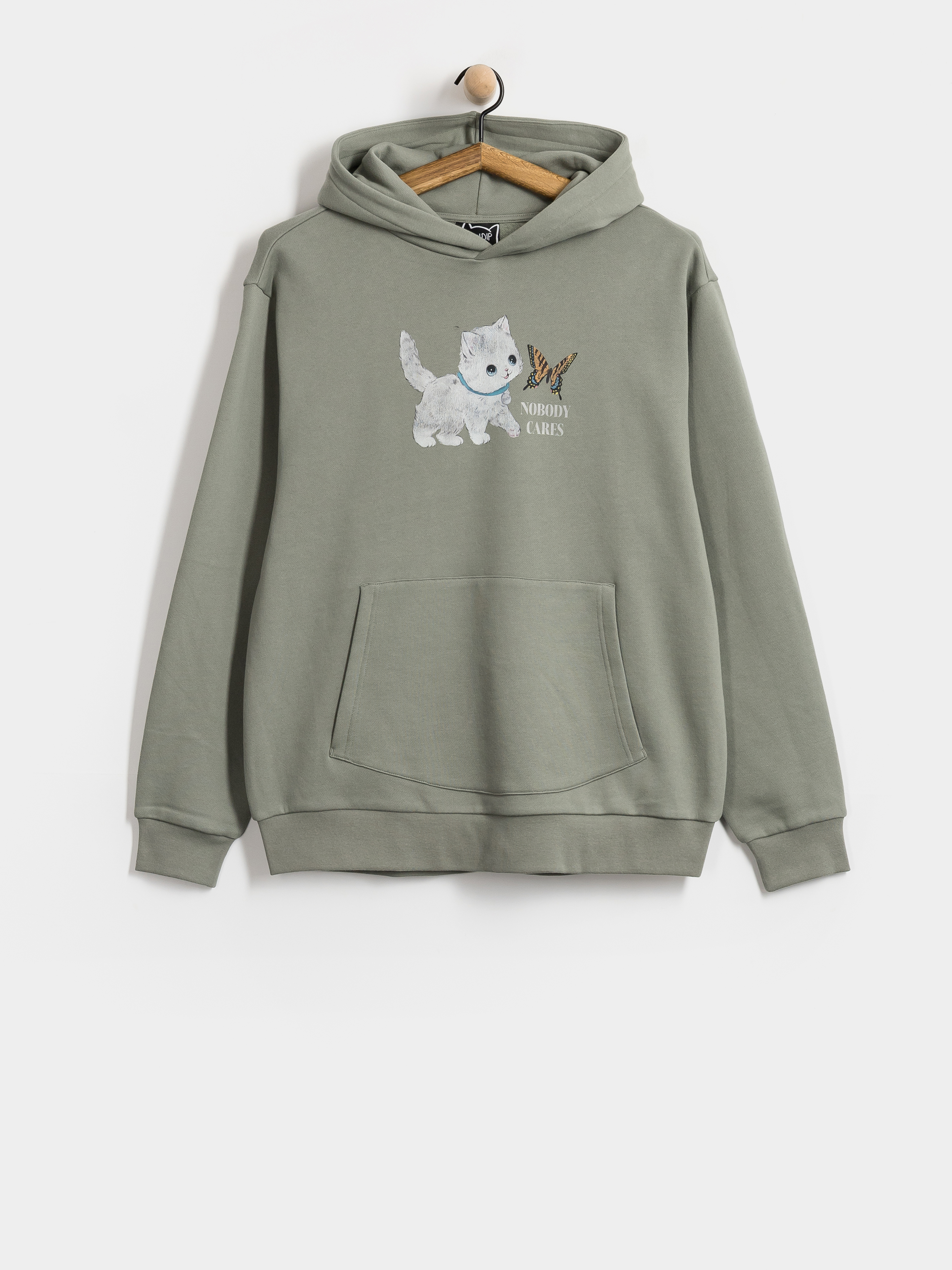 Mikina s kapucí RipNDip Not Easy HD (silver sage)
