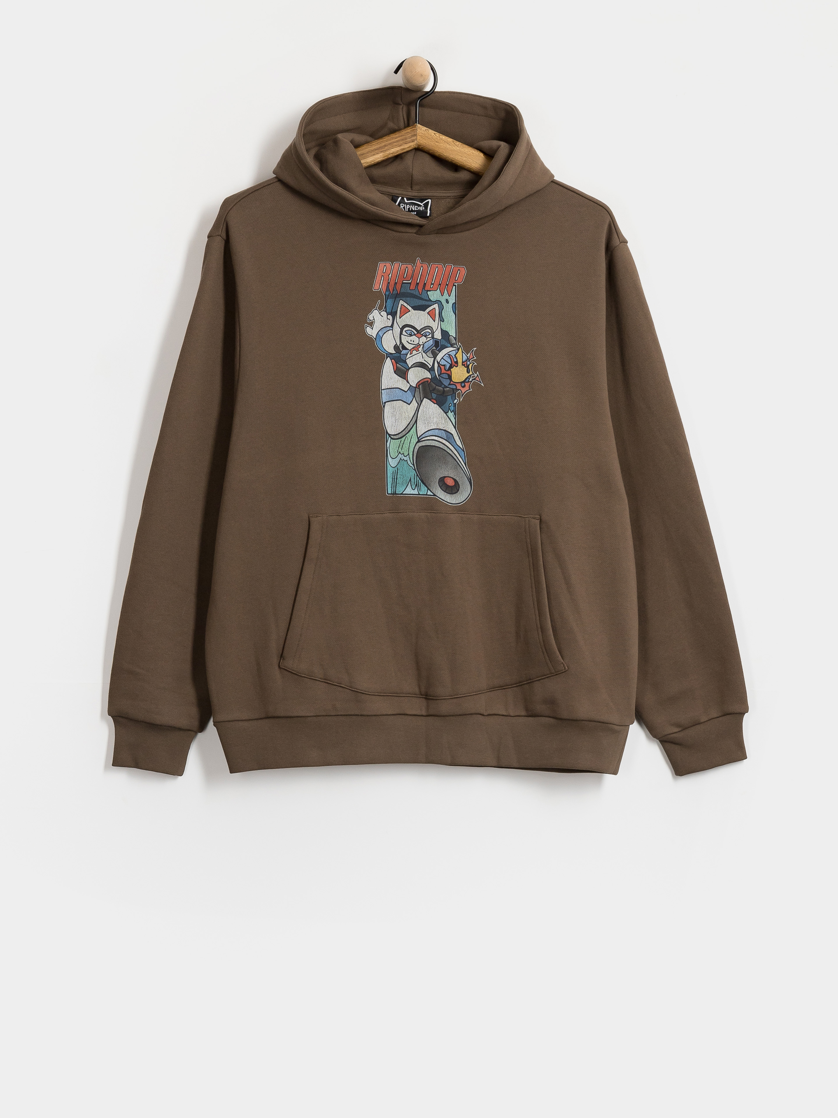Mikina s kapucí RipNDip Rokkunerm HD (dusty brown)