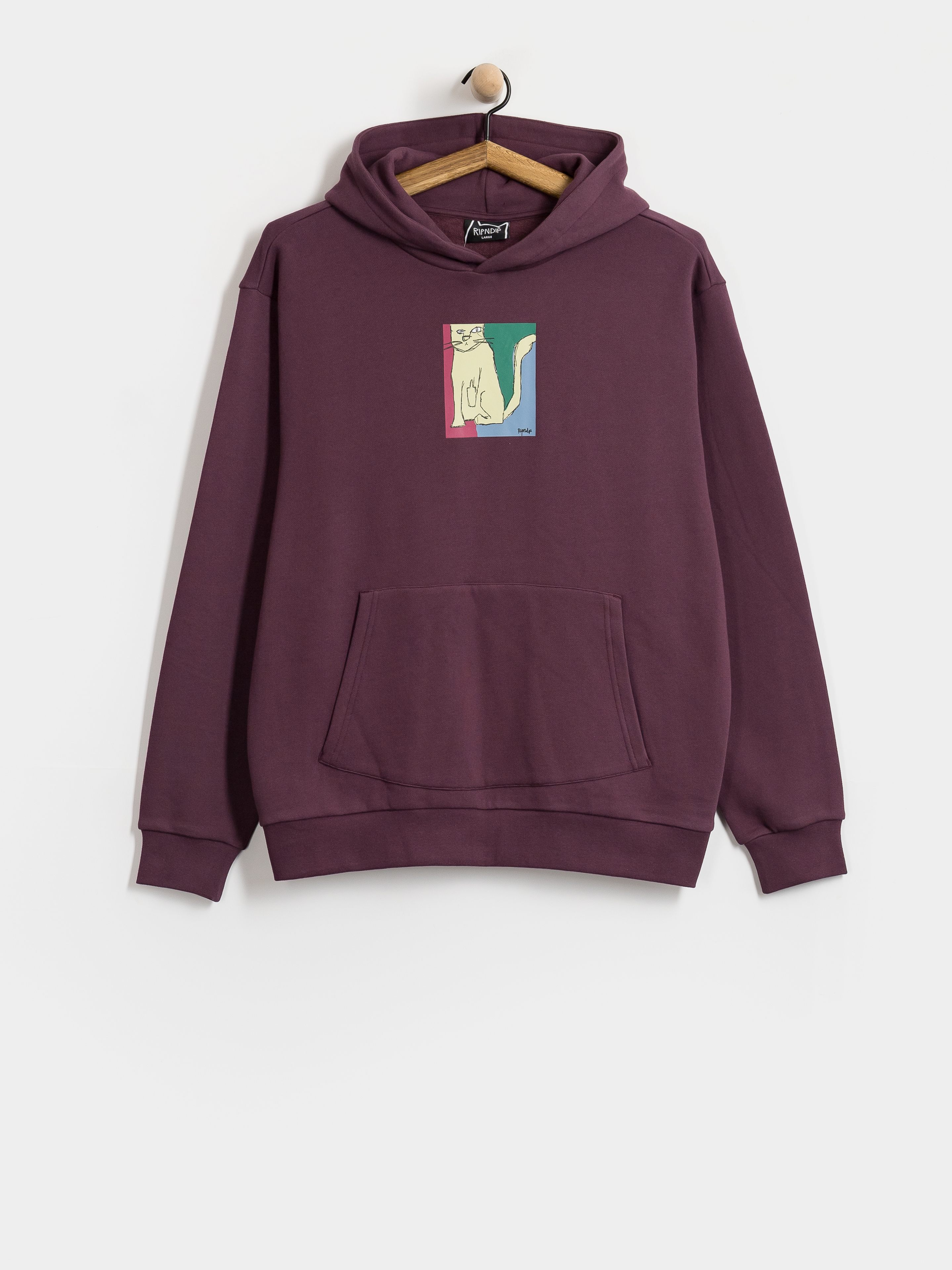 Mikina s kapucí RipNDip Nermhol HD (dark plum)