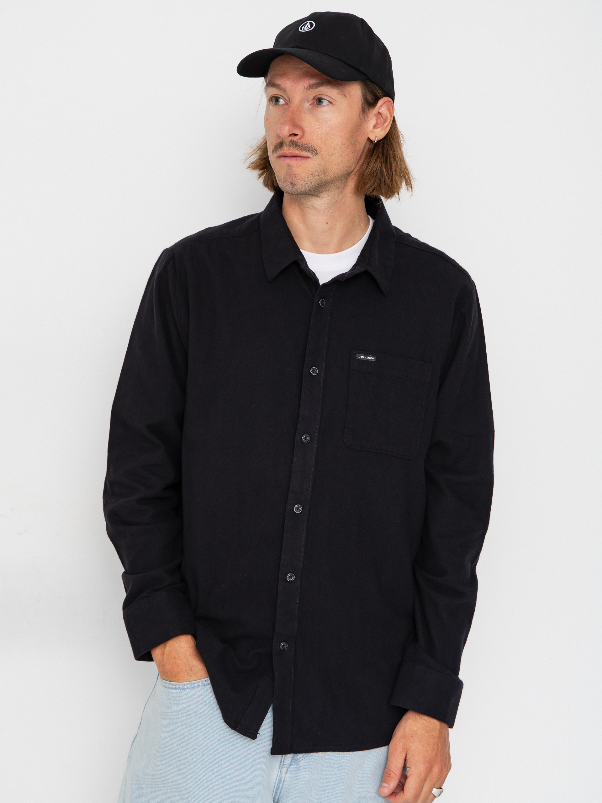 Košile Volcom Caden Solid Ls (antique black)