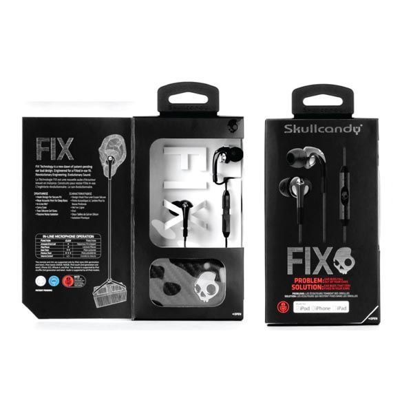 SkullCandy sluchátka Fix Inear (black/chrome w/ mic3)