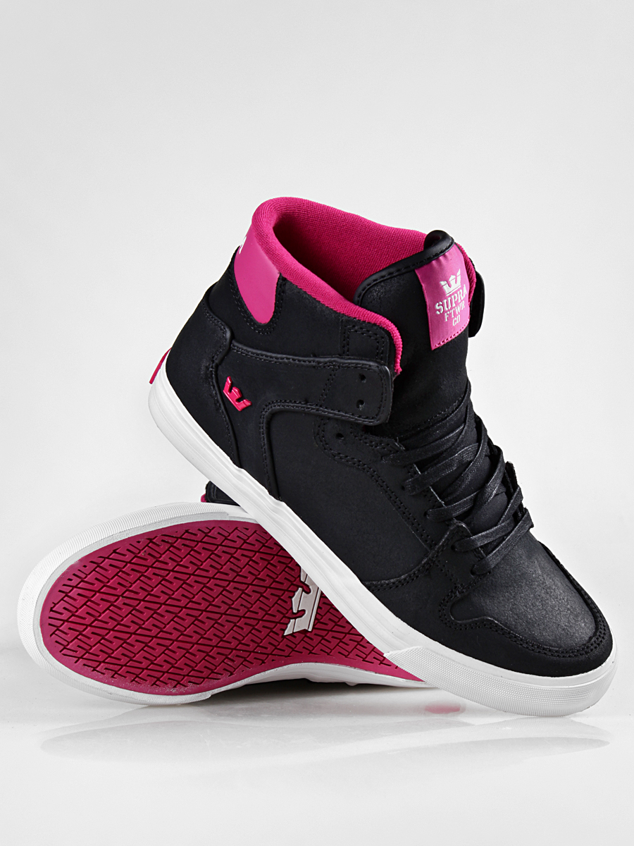 Boty Supra  Vaider (black suede/ magenta accents) S28075
