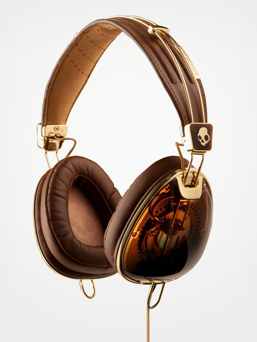 Sluchátka Skullcandy Aviator Roc Nation (brown/gold)