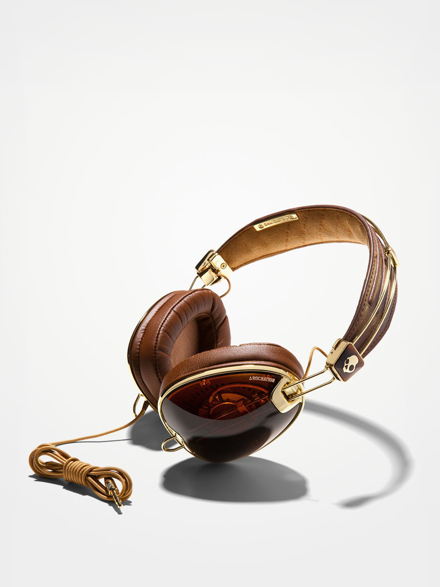 Sluchátka Skullcandy Aviator Roc Nation (brown/gold)