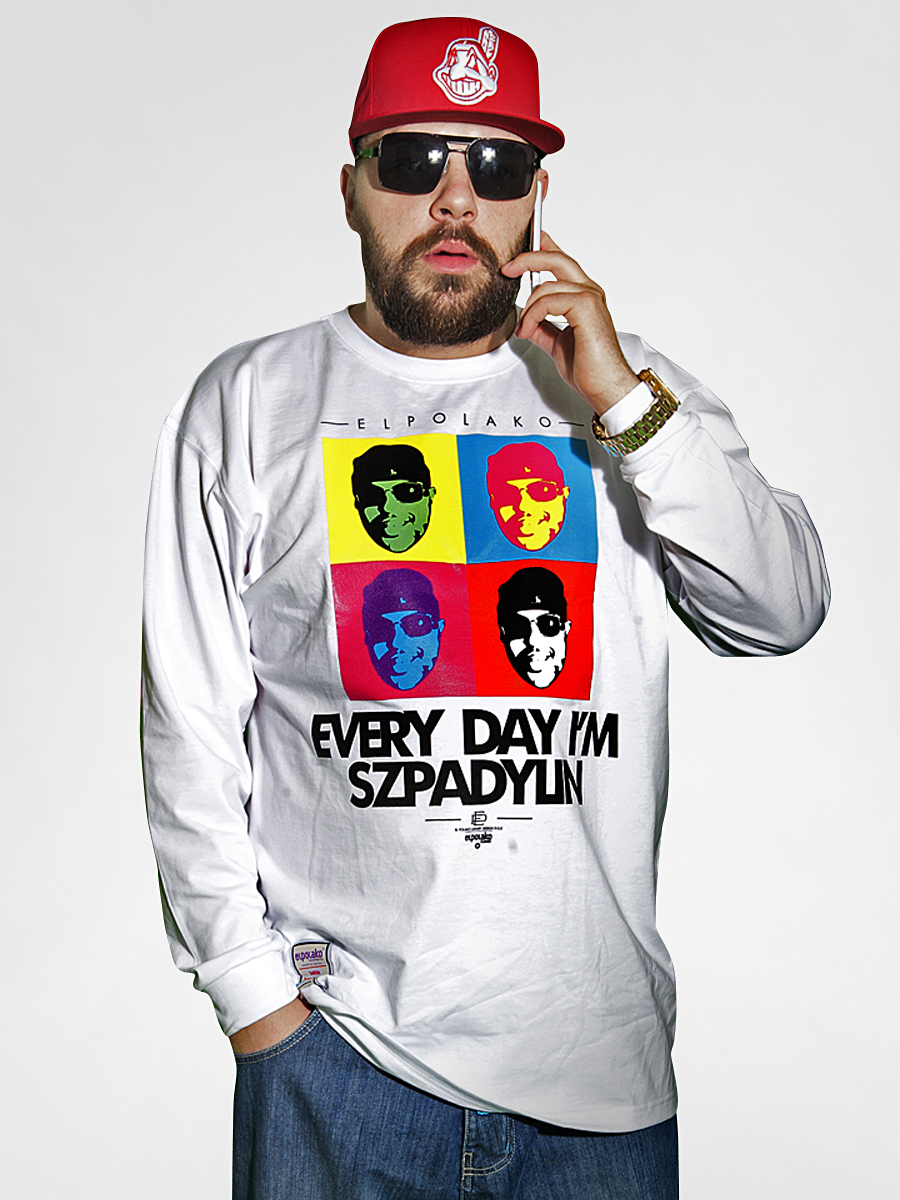 Tričko s dlouhým rukávem El Polako Everyday I'm Szpadylin (white)