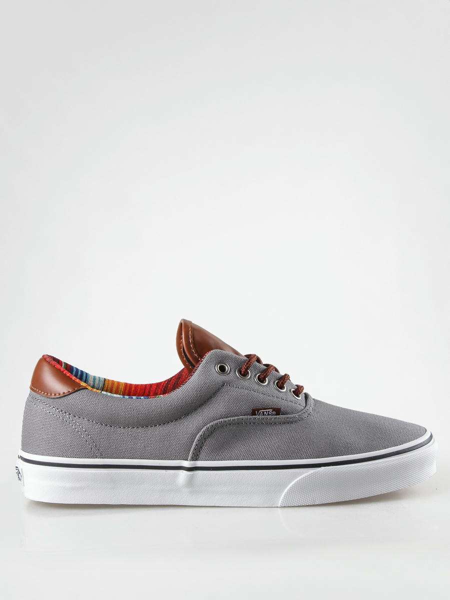 Vans era 59 c&l steel 2025 grey & multi stripe skate shoes