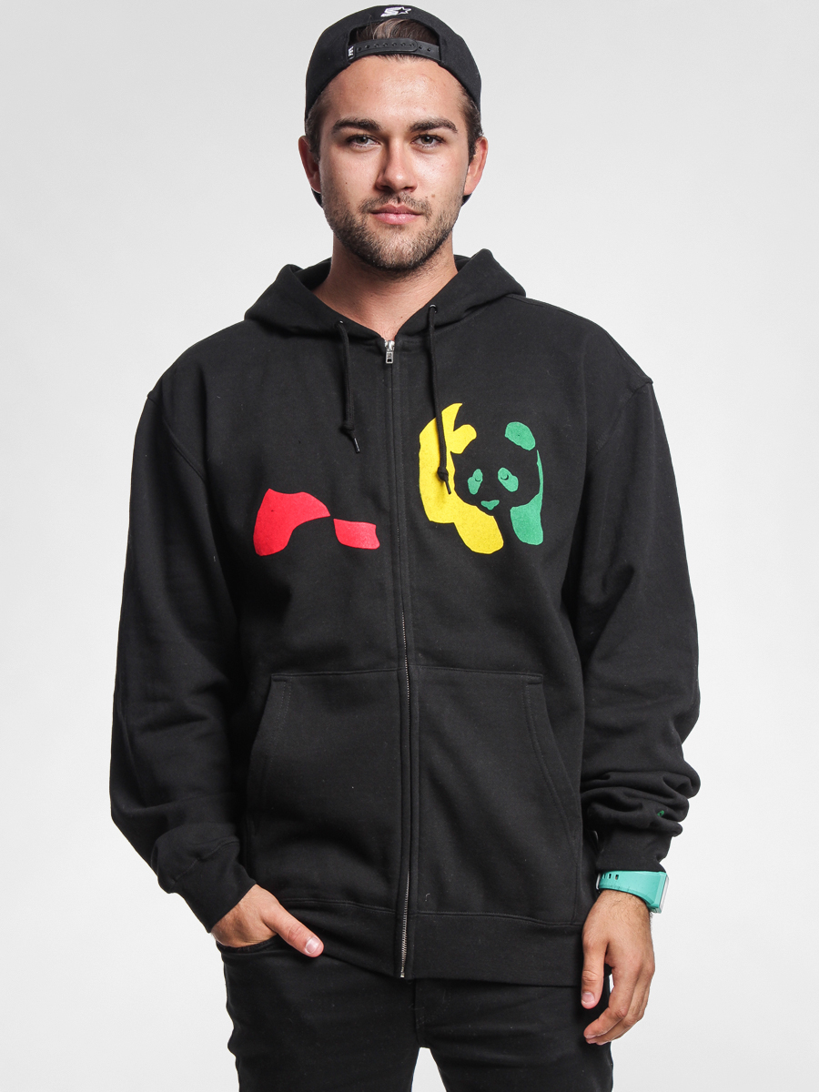 Mikina s kapucí Enjoi Fuzzy Rasta Panda ZHD (black/rasta)