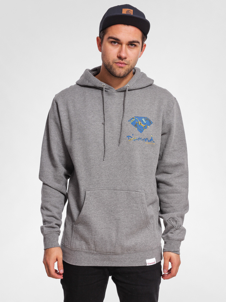 Mikina s kapucí Diamond Supply Co. Low Life Box Logo HD (gunmetal)