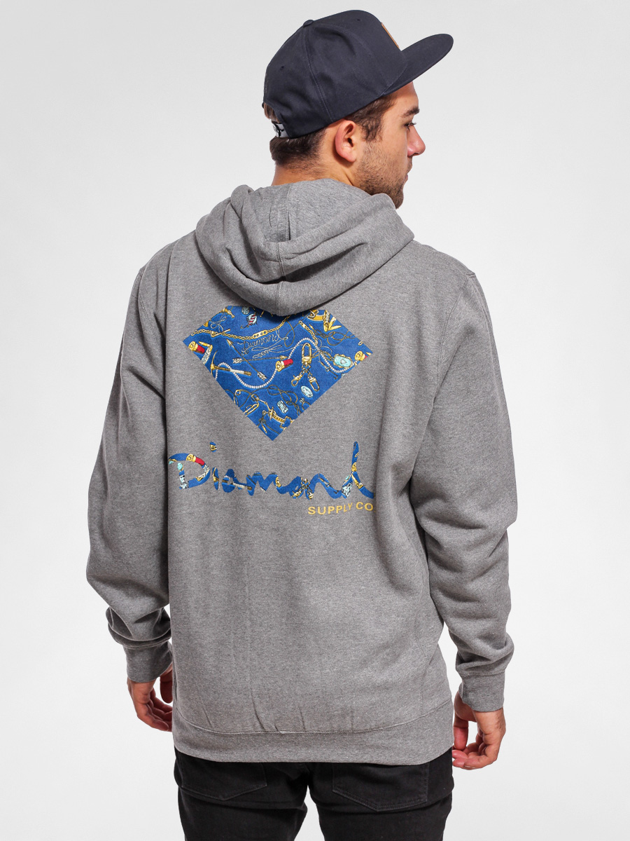 Mikina s kapucí Diamond Supply Co. Low Life Box Logo HD (gunmetal)