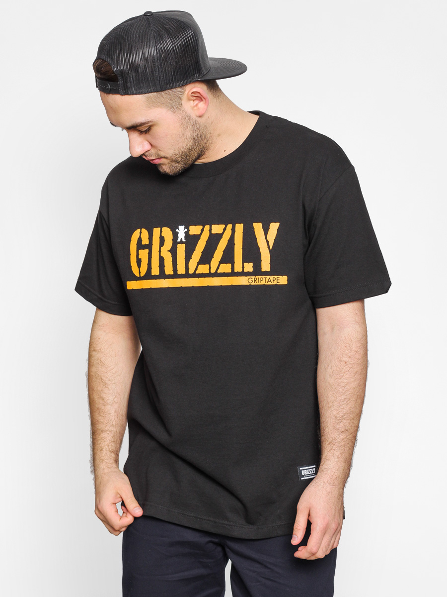 Tričko Diamond Grizzly Colored Bear Stamp (black)