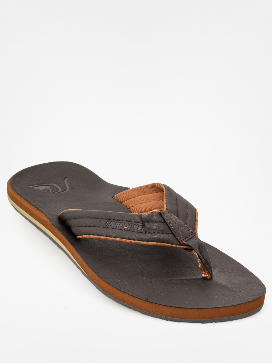 Plážovky Quiksilver Carver Nubuck (black/brown)