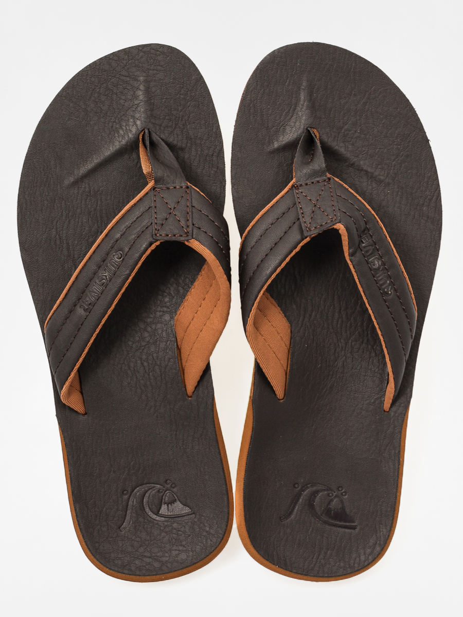 Plážovky Quiksilver Carver Nubuck (black/brown)