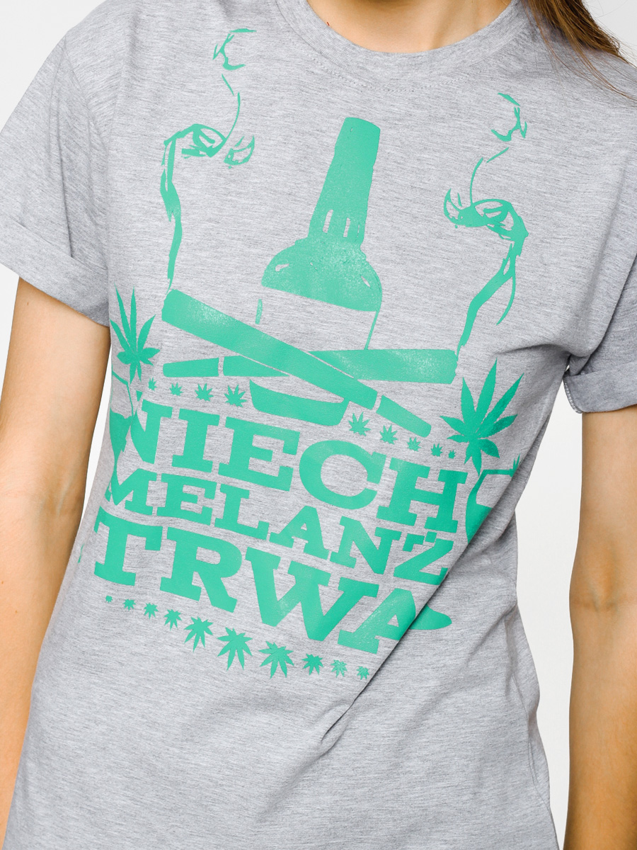 Tričko Diamante Wear Niech Melanż Trwa Wmn (heather grey/green)