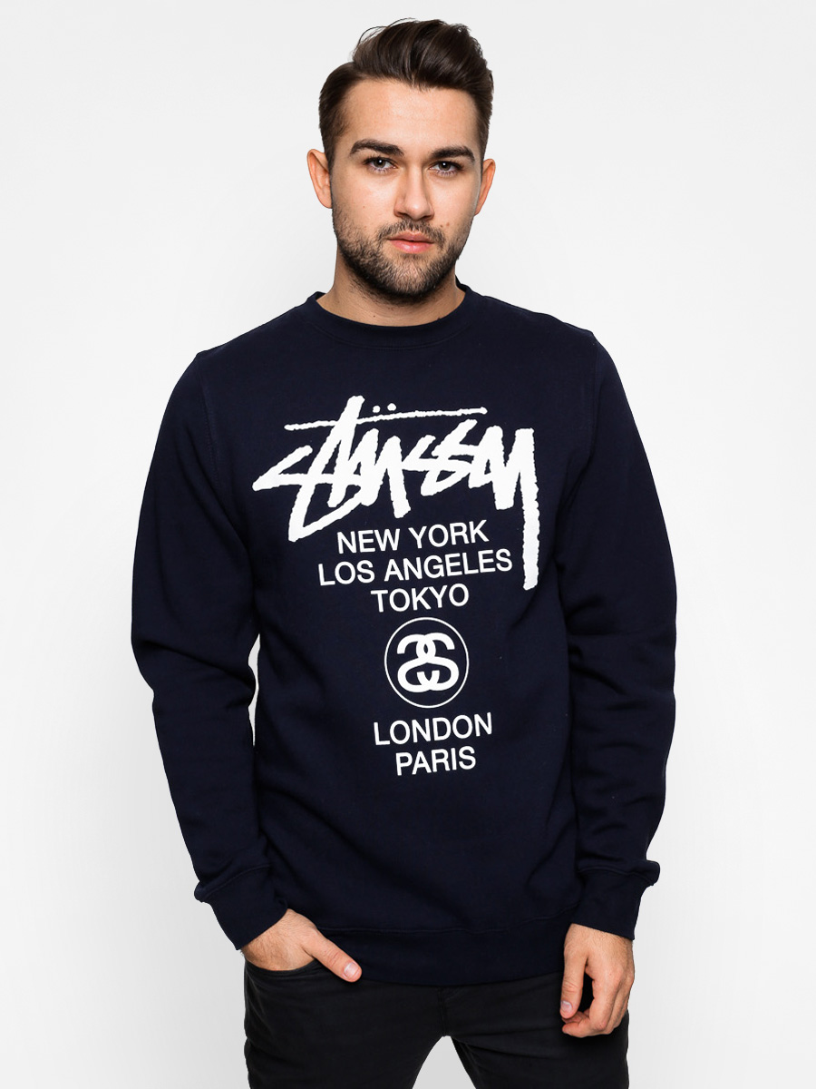 Mikina Stussy World Tour Crew (navy)