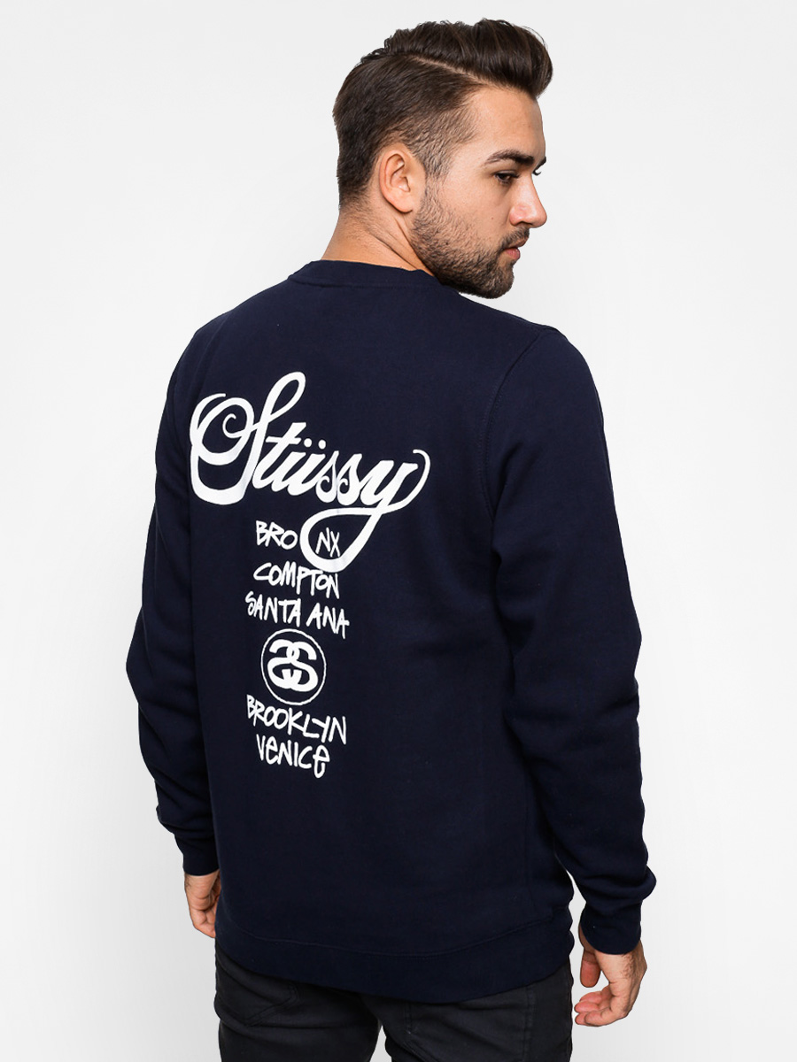 Mikina Stussy World Tour Crew (navy)