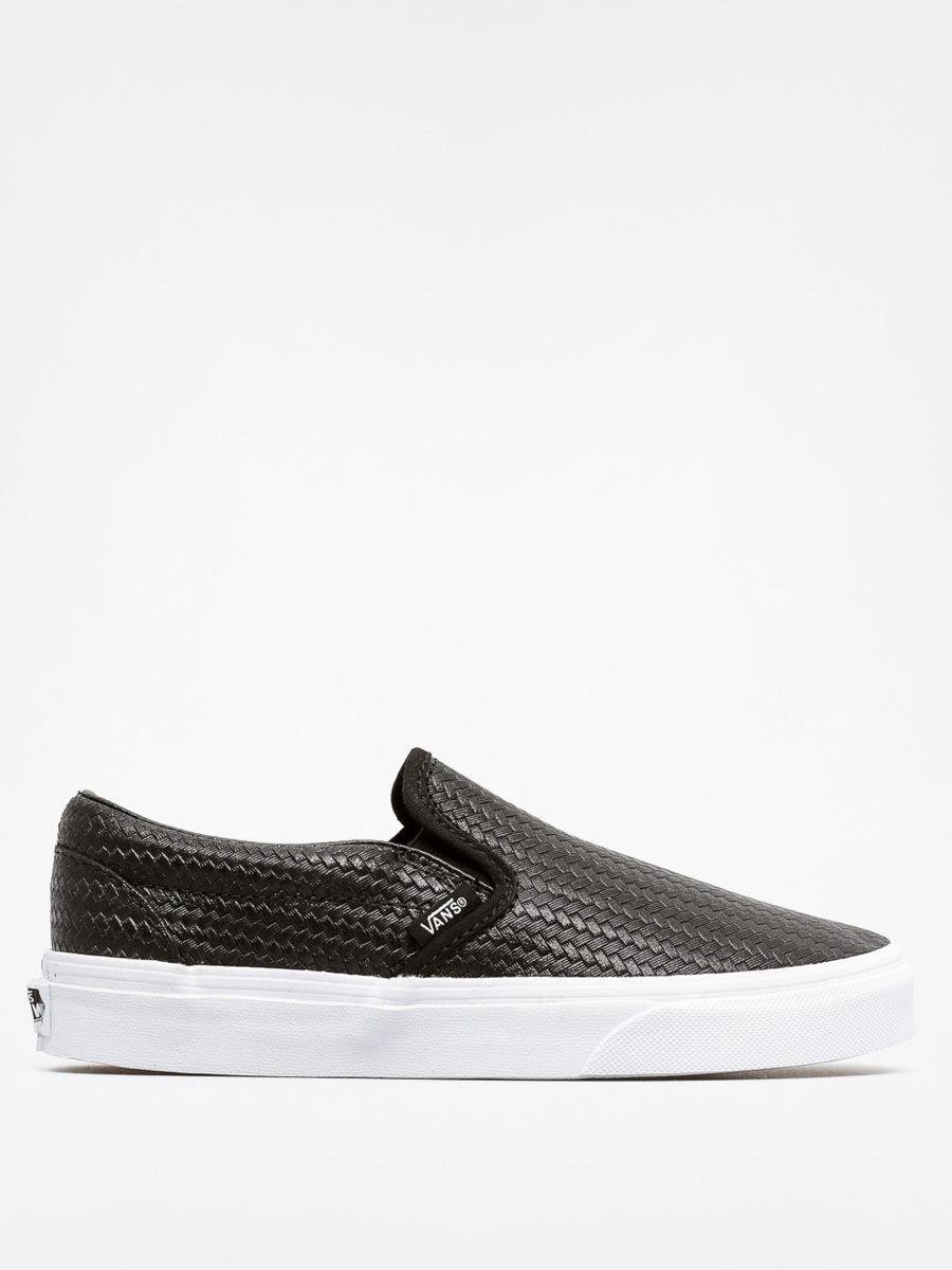 Vans classic embossed shop black weave slip on