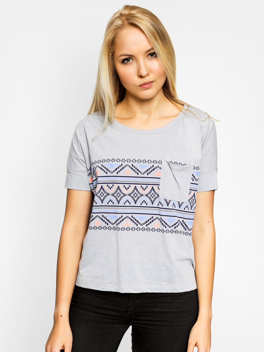 Roxy Tričko Boxybohoborder Wmn (heather grey)