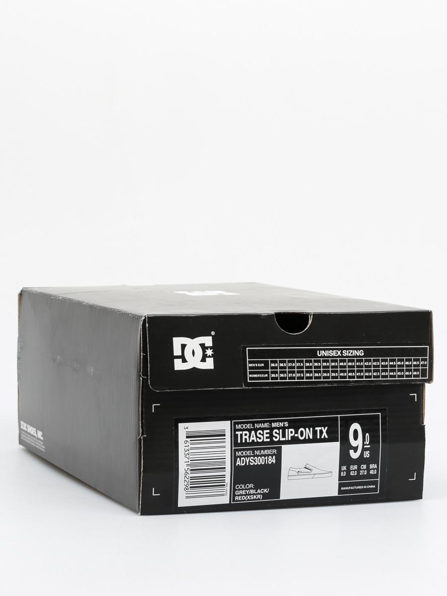 DC Boty Trase Slip On Tx (grey/black/red)