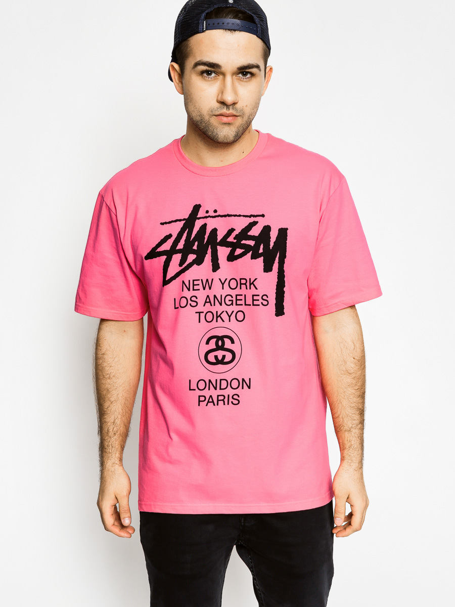 Stussy Tričko World Tour Tee (pink)
