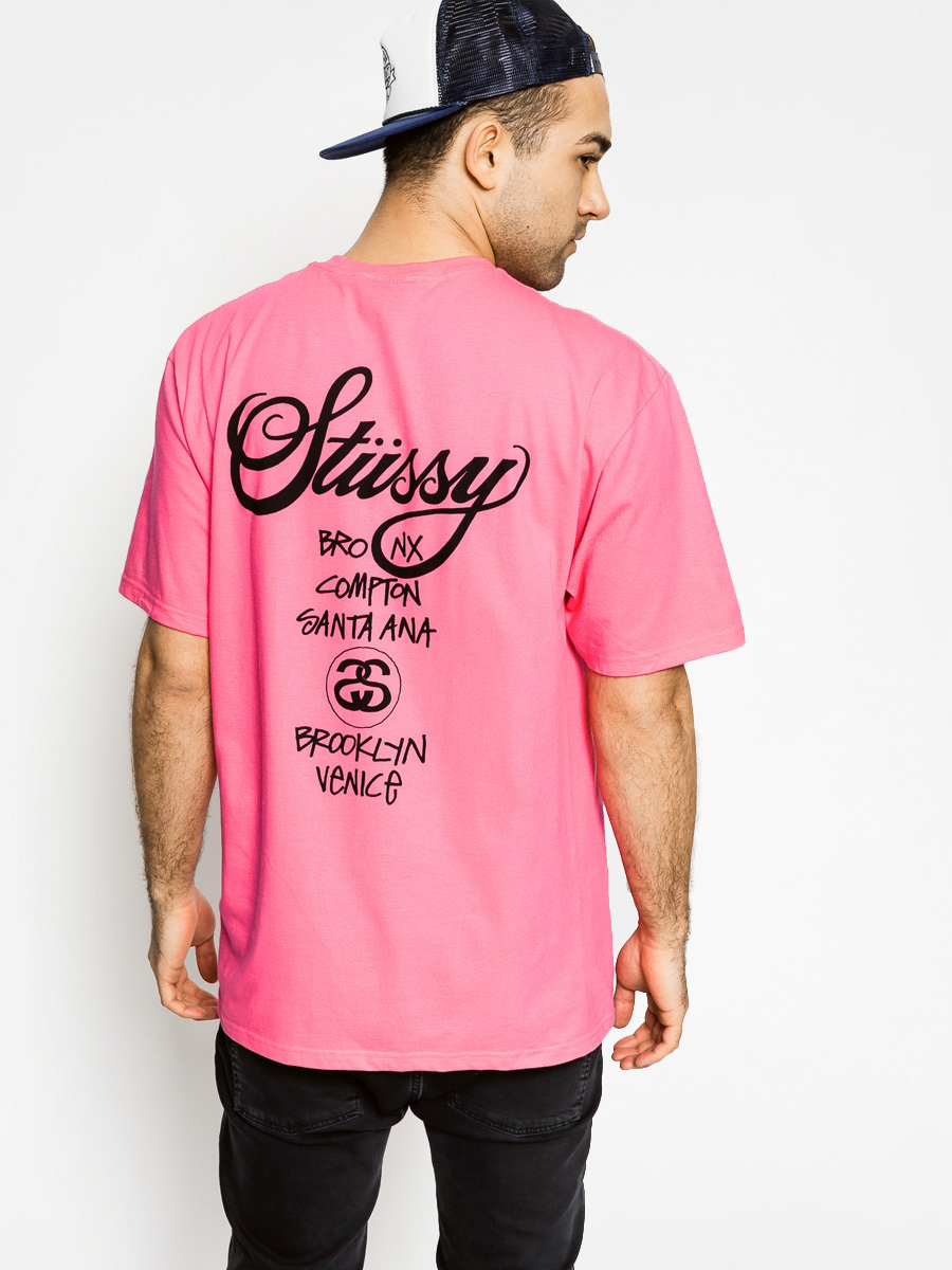 Stussy Tričko World Tour Tee (pink)