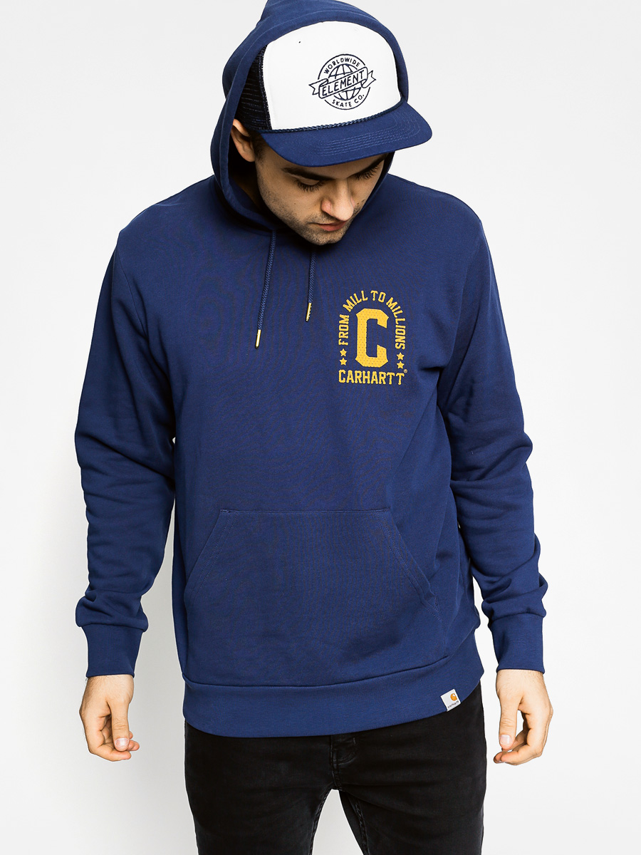 Carhartt Mikina s kapucí Hooded Mill 89 Sweat HD (blue/oro)