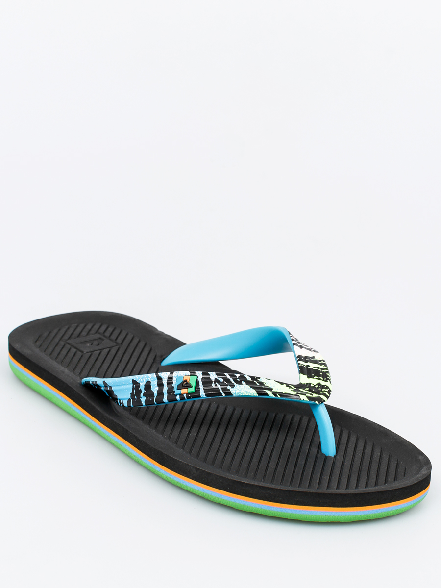 Plážovky Quiksilver Haleiwa Print (black/green blue)