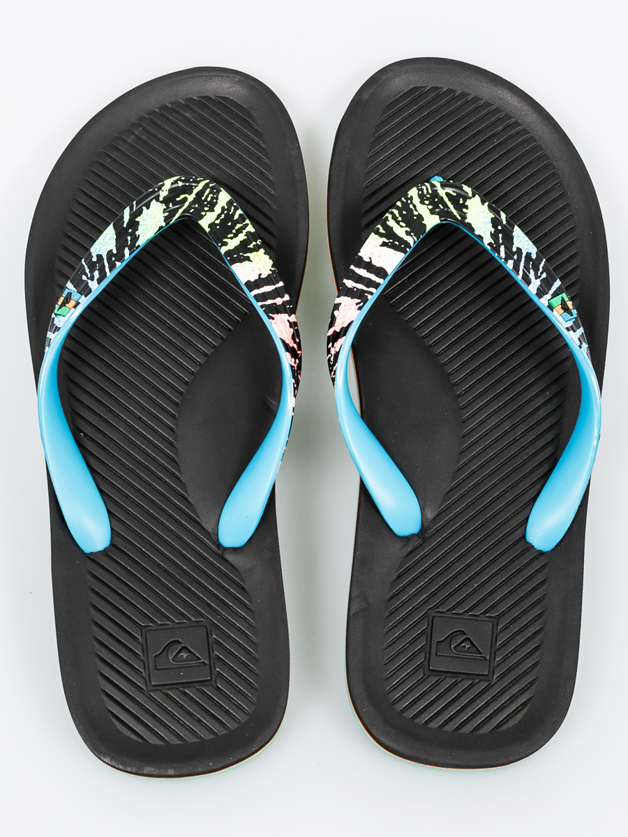 Plážovky Quiksilver Haleiwa Print (black/green blue)