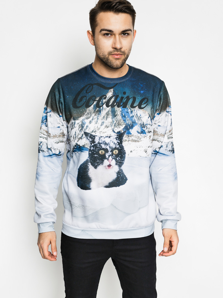 Mikina Bittersweet Cocaine Cat (navy/white)