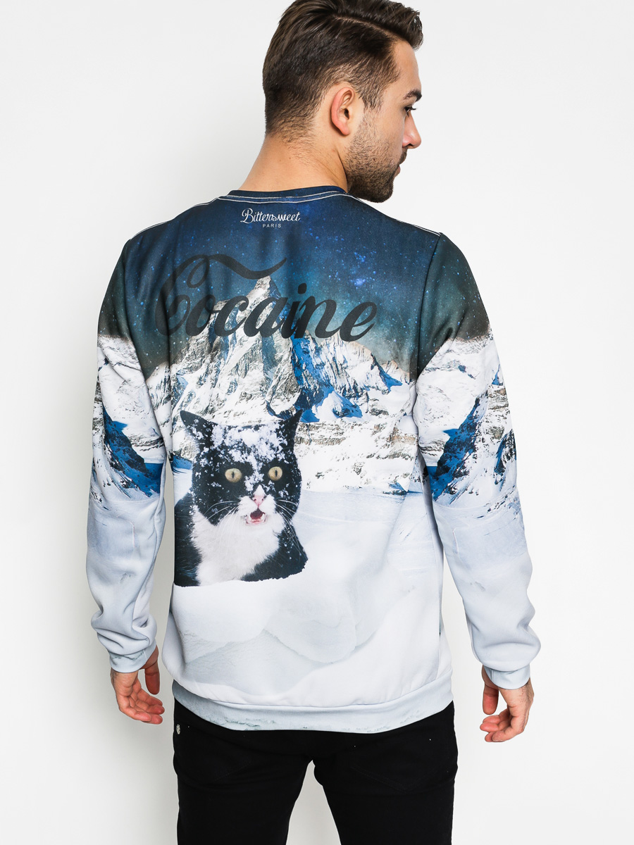 Mikina Bittersweet Cocaine Cat (navy/white)