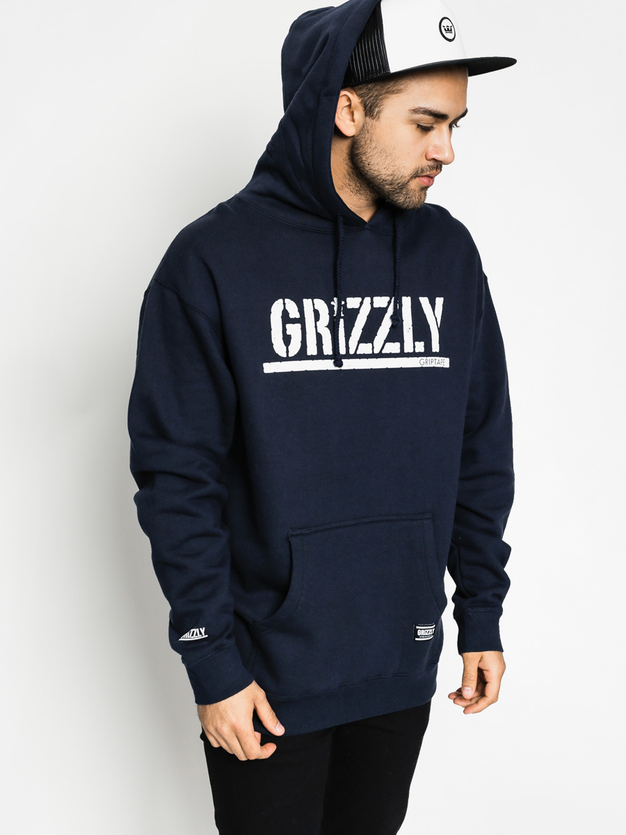 Mikina s kapucí Diamond Grizzly Rough Stamp HD (navy)