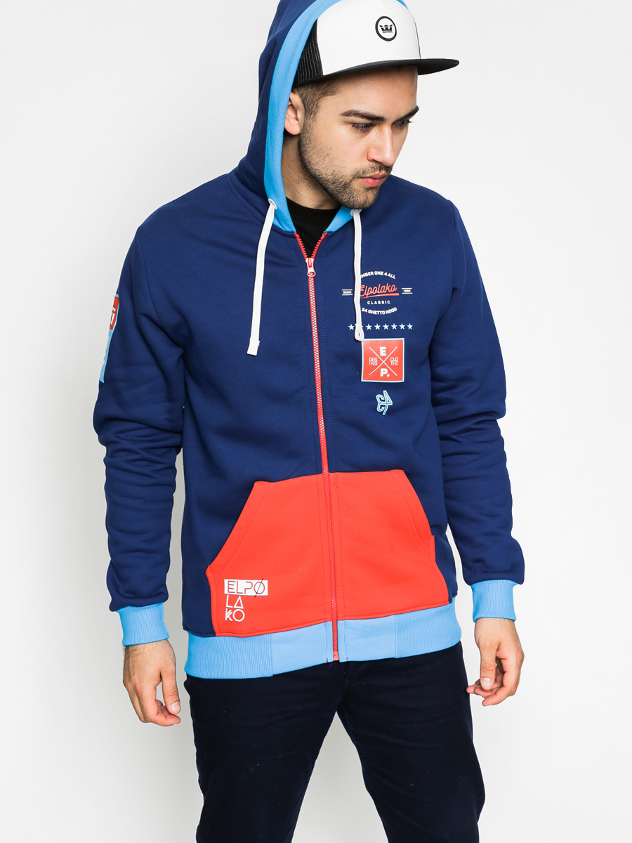 Mikina s kapucí El Polako Shutter ZHD (navy/red)