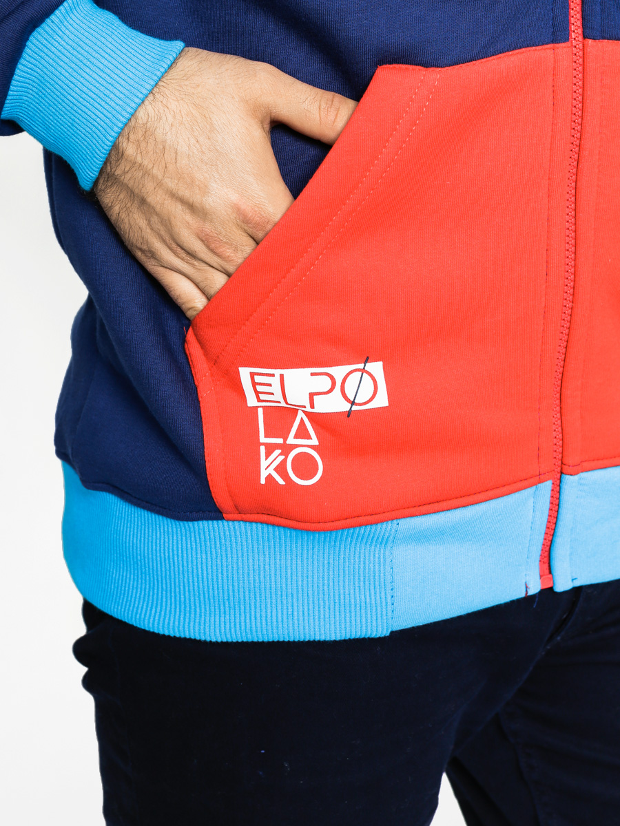 Mikina s kapucí El Polako Shutter ZHD (navy/red)