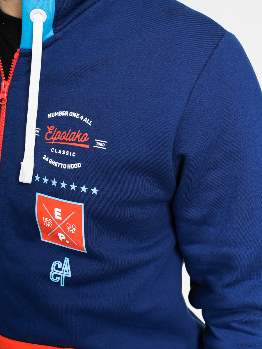 Mikina s kapucí El Polako Shutter ZHD (navy/red)