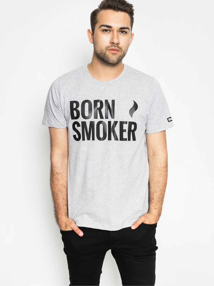 Tričko Diamante Wear Born Smoker (grey heather)