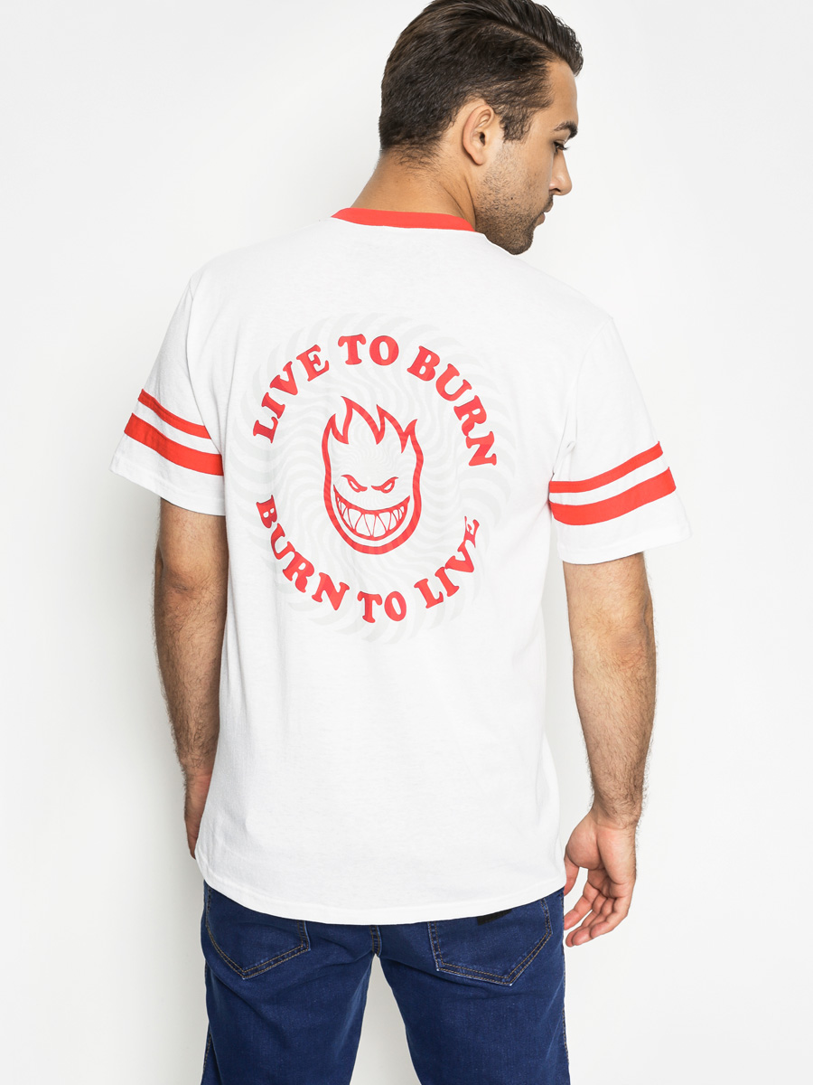 Tričko Spitfire Live To Burn Swirl (white/red)