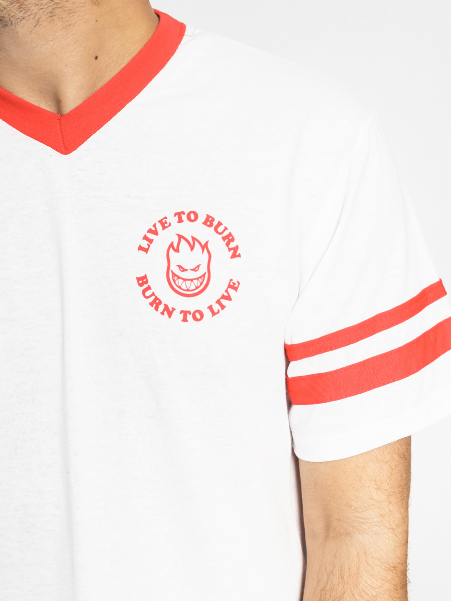 Tričko Spitfire Live To Burn Swirl (white/red)