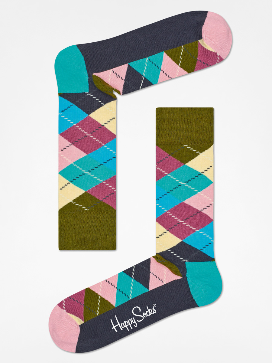 Ponožky Happy Socks Argyle (green/teal/pink)