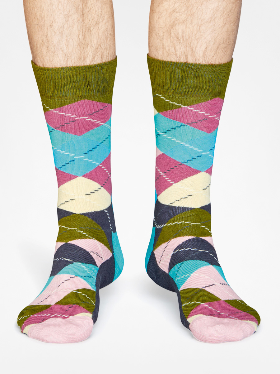 Ponožky Happy Socks Argyle (green/teal/pink)