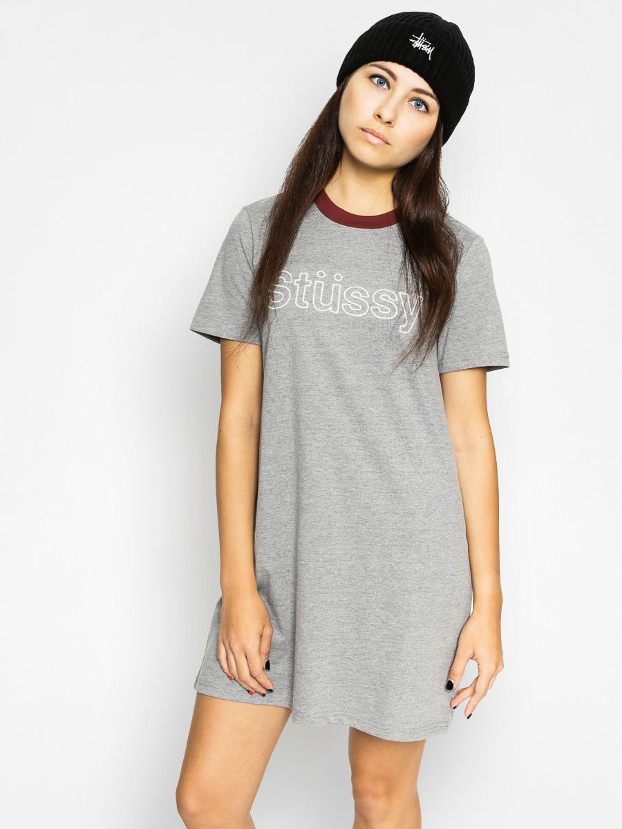 Šaty Stussy Lombardi Dress Wmn (grey heather)