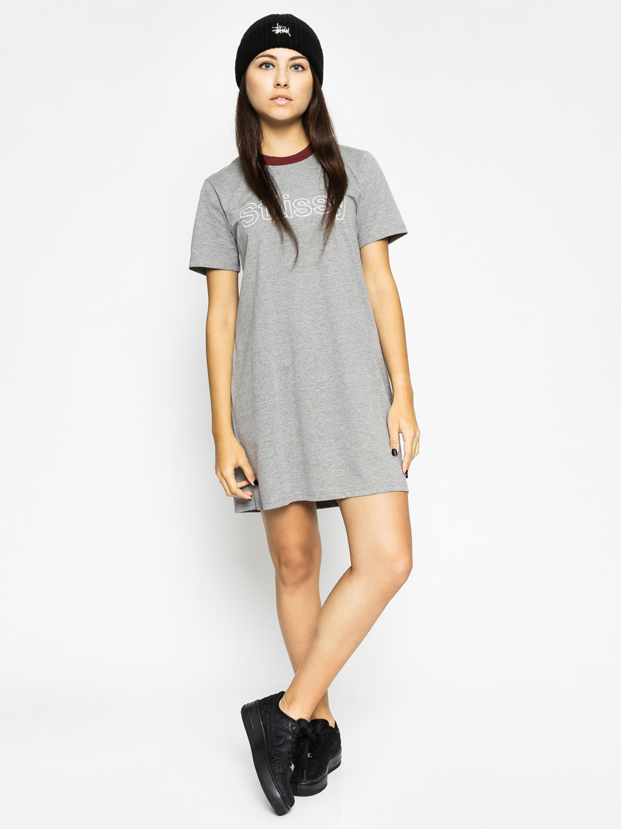 Šaty Stussy Lombardi Dress Wmn (grey heather)