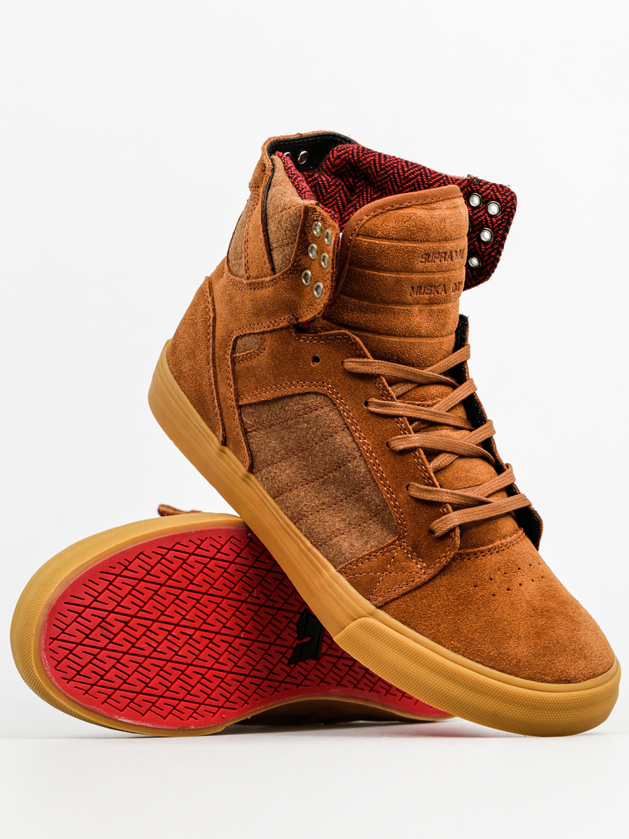 Boty Supra Skytop (brown/red gum)