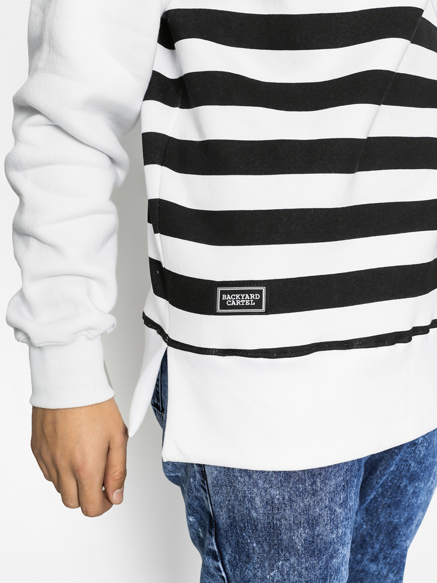Mikina Backyard Cartel Half Stripes Pocket (white)