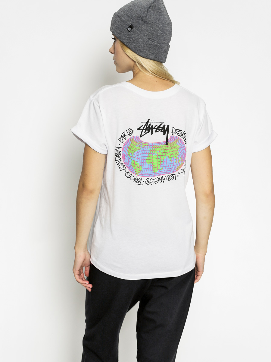 Tričko Stussy Global Designs Cuff Wmn (white)